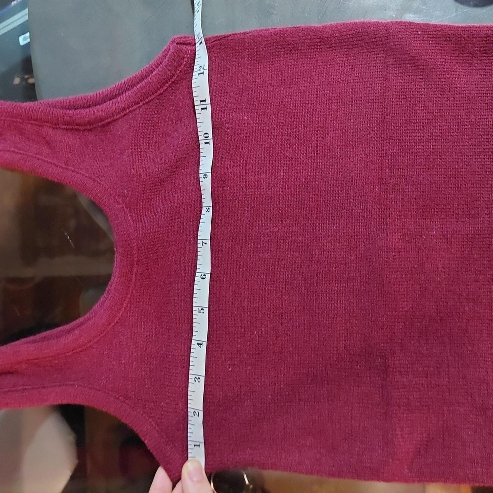 Vintage Bobbie Brooks Deep Red Ribbed Sweater Tank Top Small Sleeveless Knit - Picture 4 of 5